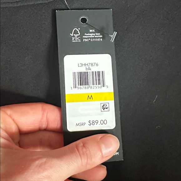 NWT Karl Lagerfeld Black Top with White Collar and Pearl Button Accents - Picture 9 of 10